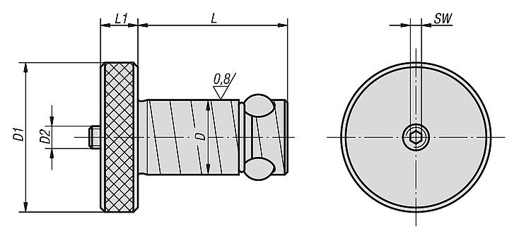 Locating cylinder Ball Lock