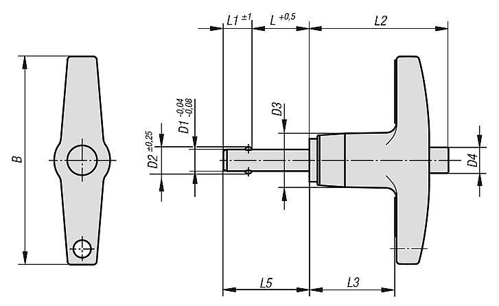 Ball lock pins with aluminium T-grip