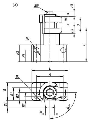 Système de bridage réglable en acier forme A