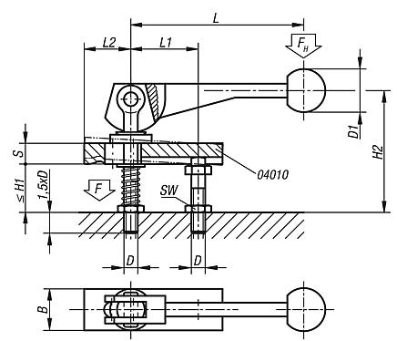 Grampos excêntricos com tensão central