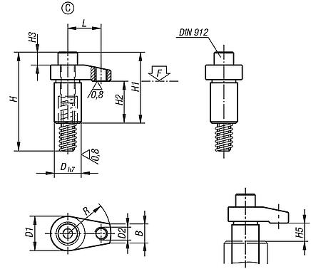 Hook clamps ground, Form C