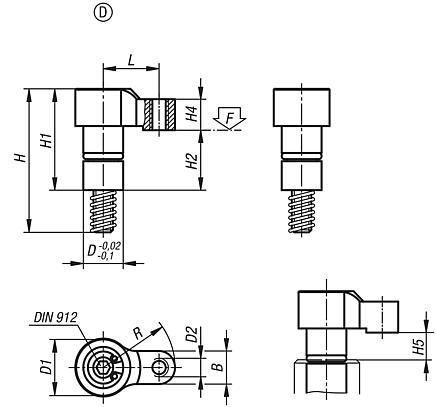 Hook clamps, mini, Form D