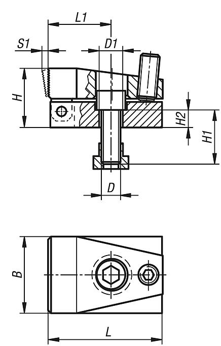 Side clamps, Form A, with flat jaw