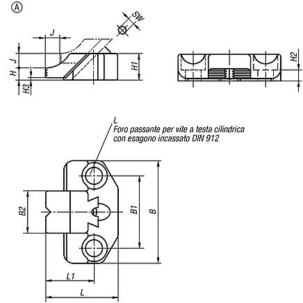 Mini bloccaggio laterale forma A