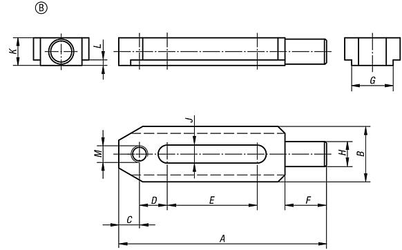 Clamp straps, pin-end, Form B