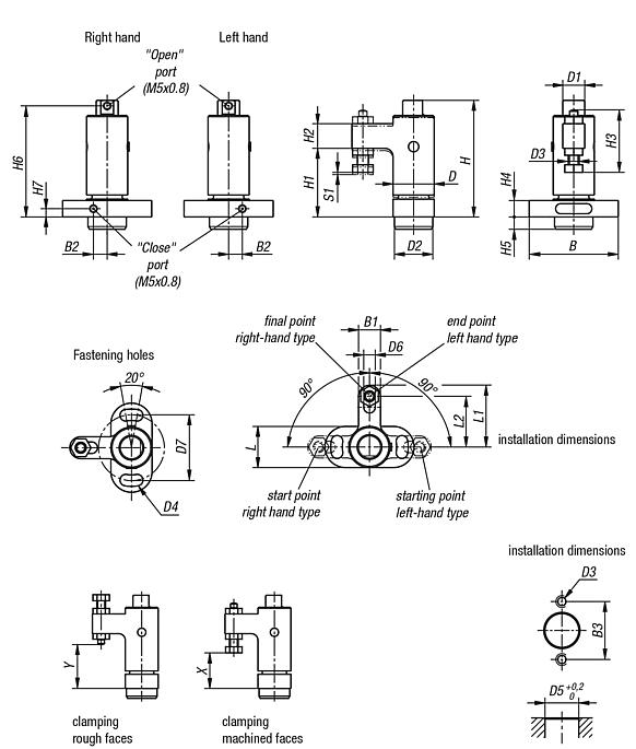 Swing clamp pneumatic