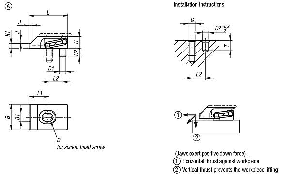 Flat clamp narrow, Form A