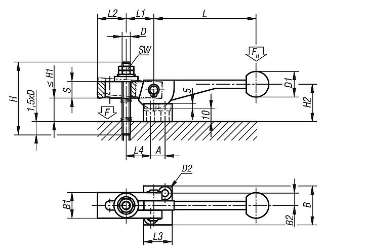 Cam clamps with end lock