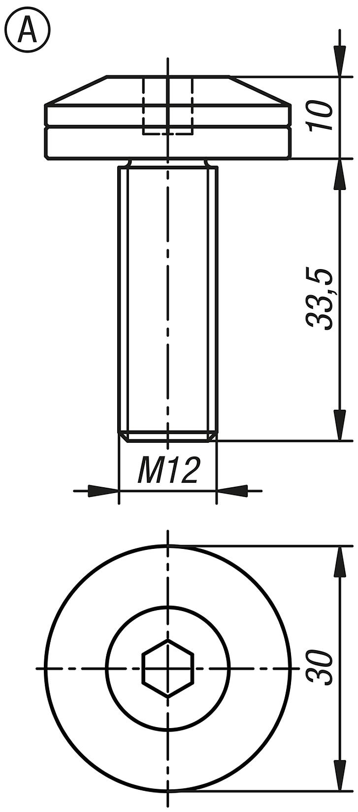 Clamping screw with clamping ring for flexible clamping bolt, Form A