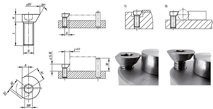 Spiral cam screws