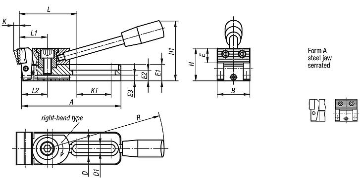 Side clamps, Form A