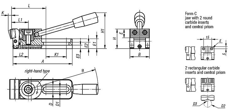 Side clamps, Form C