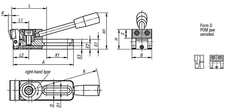 Side clamps, Form D