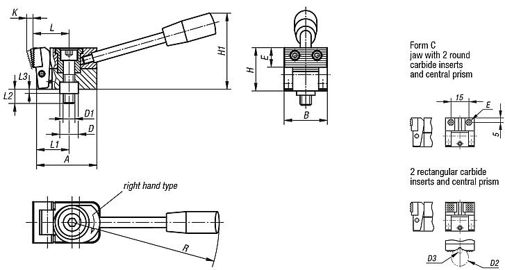 Side clamps, Form C