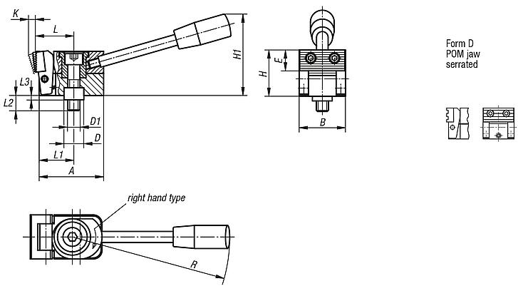 Side clamps, Form D