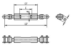 Turnbuckles, steel, for chain clamp sets