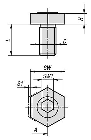 Cam screws with hexagon washer