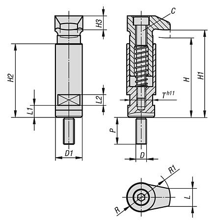 Hook clamps with collar