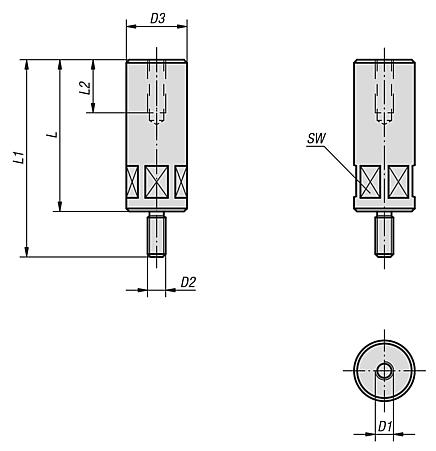 Riser bars, steel, for hook clamps