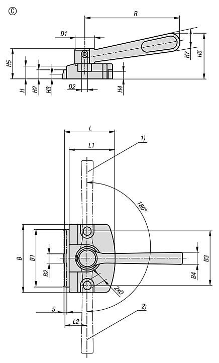 Grampo de fixação de peças planas com came