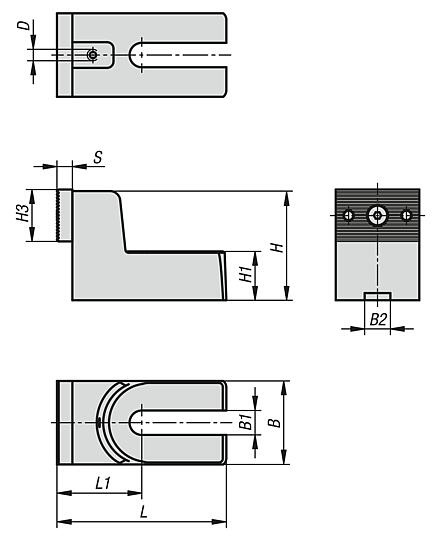 Fixed jaws for robust side clamps