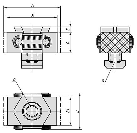 Wedge clamps, steel with machining allowance, jaw faces ground or serrated