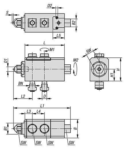 Side clamp, steelwith clamping point