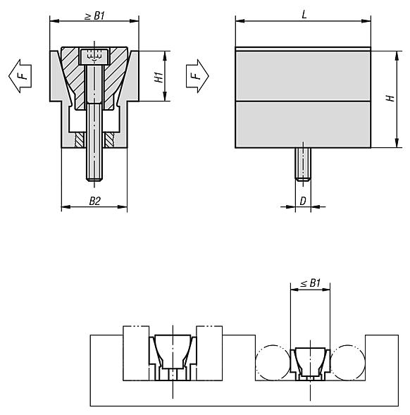 Wedge clamps with aluminium channel