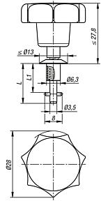 Quarter turn latches, with star grip