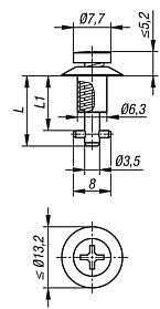 Quarter turn latches, with cross head