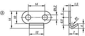 Catch plates Form A, for latches with spring clip