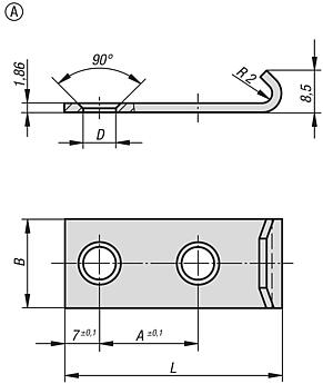 用于搭扣 DIN 3133 的 A 型挂钩