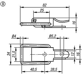 Latches with draw bail, Form B