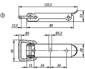 Latches with draw bail, Form B