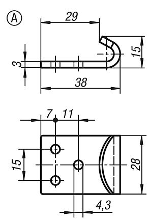 Catch plates Form A, for adjustable latches