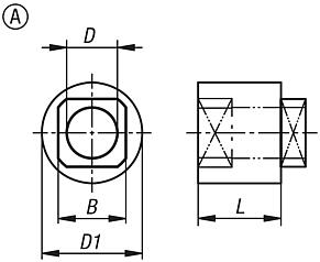 Buchas para linguetas em zinco forma A