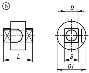 Buchas para linguetas de zinco forma B