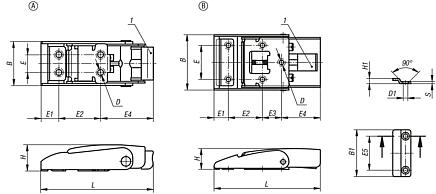 Latches with release stainless steel