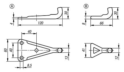 Catch plate for adjustable latch, heavy-duty version