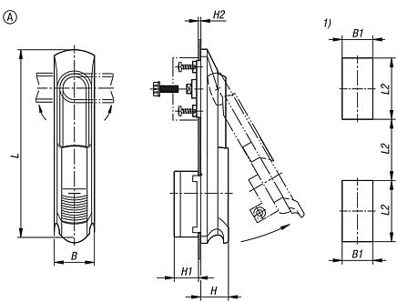 Swivel grips, plastic Form A