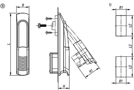 Swivel grips, plastic Form B