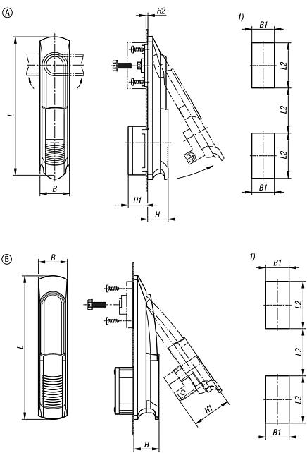 Swivel grips, plastic
