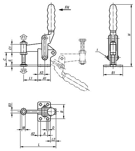 Toggle clamps heavy duty vertical