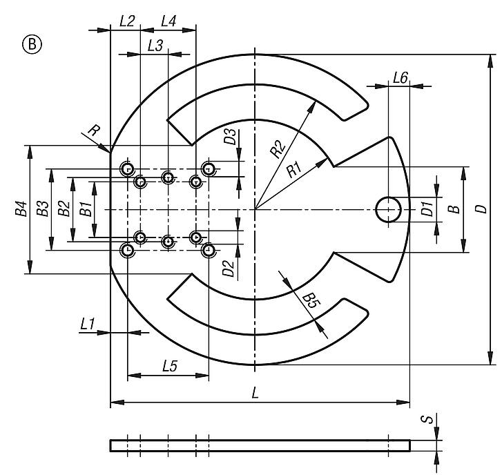 Plaque d‘adaptation circulaire