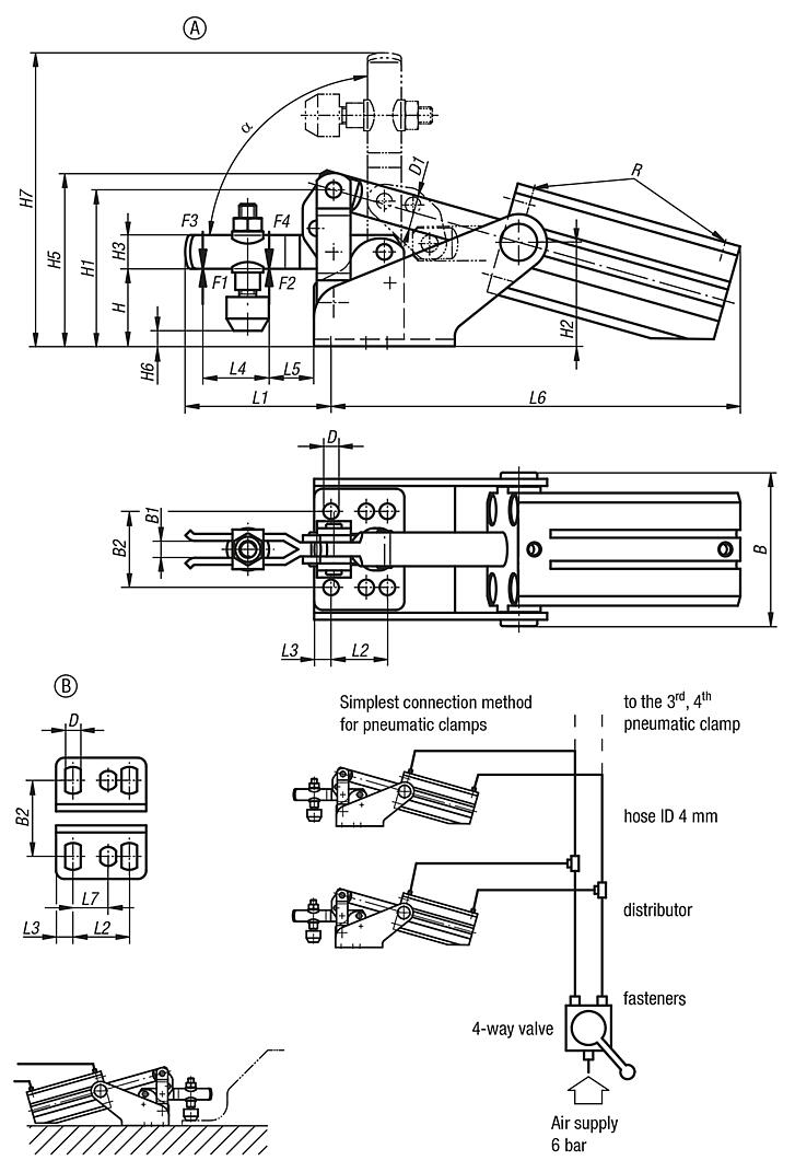 Pneumatic clamp