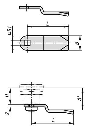 Tongues for compact quarter-turn locks, steel