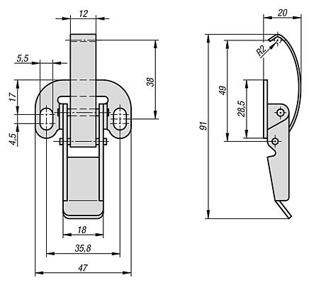Latches with spring clip