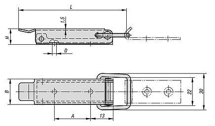 Latch stainless steel DIN 3133