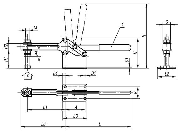 Toggle clamps horizontallarge version