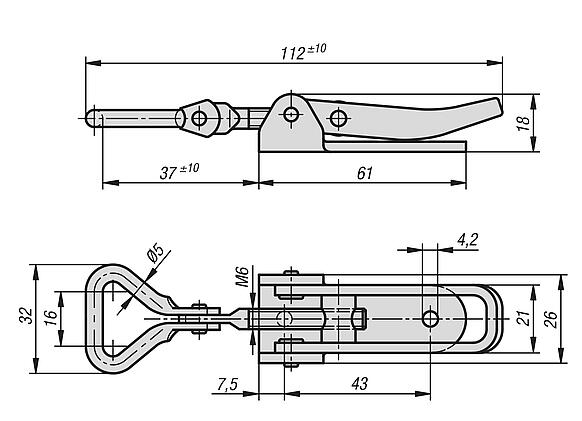 Latches adjustable with swing bail